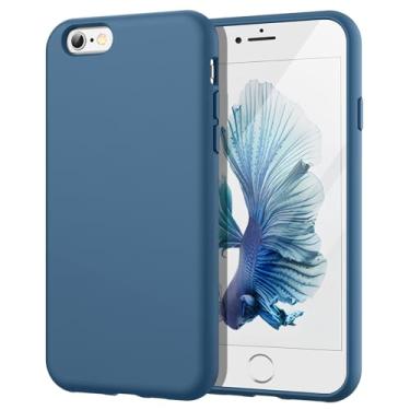 Imagem de JETech Capa de Silicone para iPhone 6s/6 4,7 Polegadas, Case Protetora para Corpo Inteiro com Toque Suave e Sedoso, Capinha à Prova de Choque com Forro de Microfibra (Cobalto Azul)