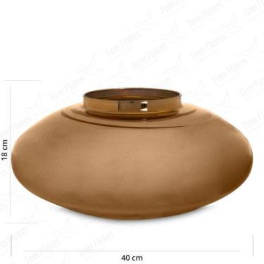 Imagem de Vaso de Vidro Terrario Grande Espelhado Ambar 40x18 - Tem Flores