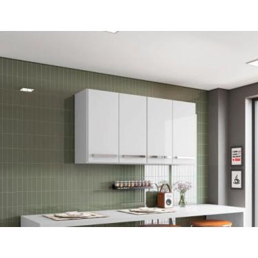 Imagem de Armario de Parede 4 Portas Branco Georgia Brienza Movelaria - Casa Mod