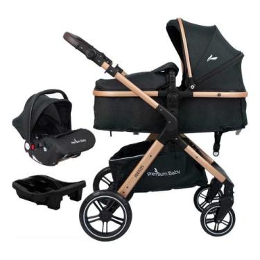 Imagem de Carrinho Bebê Conforto +base Kansas Premium Baby Gold Black
