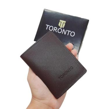 Imagem de Carteira Masculina Feminina Slim Porta Cartão Externo Couro Torontos, 