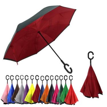 Imagem de Guarda chuva invertido tecido duplo impermeável hastes reforçadas cont