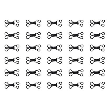 Imagem de SOWAKA 30 pares de ganchos de costura e fechos de olhos de metal pequeno gancho de sutiã de 1,7 cm para roupas, fixadores, calças, saias, calças, costura, artesanato, projetos DIY (preto)