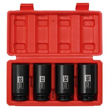 Imagem de EMENTOL Conjunto de Soquetes de Impacto Profundo de 1/5.1 cm, CR-MO, 12 Pontos, Métrico, 4PCS (30mm - 36mm)