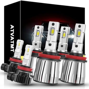 Imagem de ATVATMT Lâmpadas LED de neblina para Ford F250 F350 F450 F550 XL XLT 2023 2024 Super Duty 6500K Branco Frio Alto Brilho Caminhão Lâmpadas LED Combo 9005 H11 H11 H11 Pacote com 6