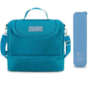 Imagem de Bolsa Térmica Marmita Lancheira Necessaire 2 Divisórias Compartimentos