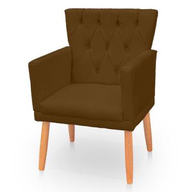 Imagem de Poltrona Capitonê Clássica Confortável para Sala e Quarto Ana Suede - 