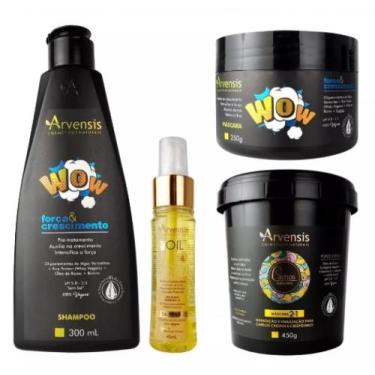 Imagem de Kit Arvensis Shampoo Mascara Wow + Mascara 2x1 + Finalizador Oil Repai