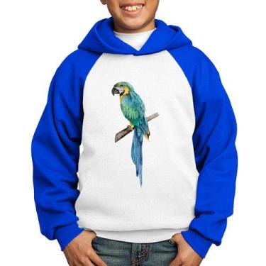 Imagem de Moletom Infantil Arara Azul - Foca na Moda, Branco, Azul, 14