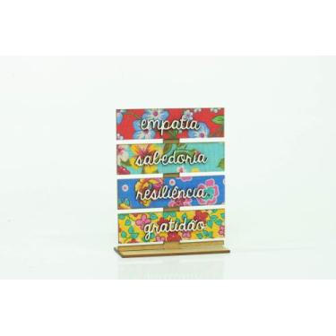 Imagem de Mini Placa Empatia Sabedoria Resiliência Gratidão 15X11X4CM - Wersen  