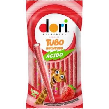 Imagem de Kit c/ 6un Regaliz Tubo Sabor Morango Ácido 70g  - Dori