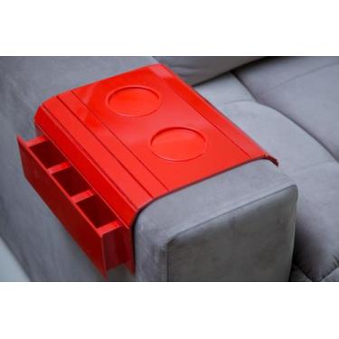 Imagem de Bandeja porta copo e porta controle  - LC Marques, VERMELHO