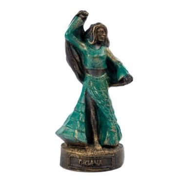 Imagem de Escultura Cigana Verde Esmeralda 10 cm em Resina - Lua Mística - 100% 