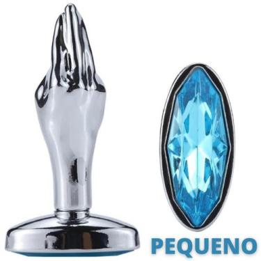 Imagem de Plug Anal Aço Inox Pequeno com Formato de mão e Joia na Base - lovetoy