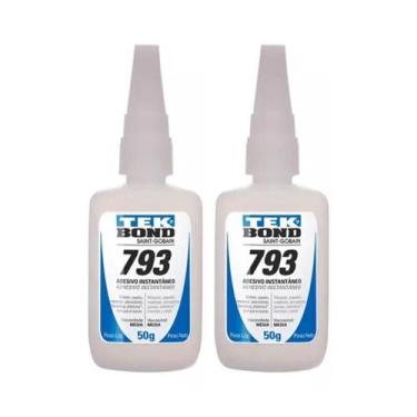 Imagem de Kit 2 Cola Tekbond 793 Superbond Instantânea 50g Tips Adesivo - 000819