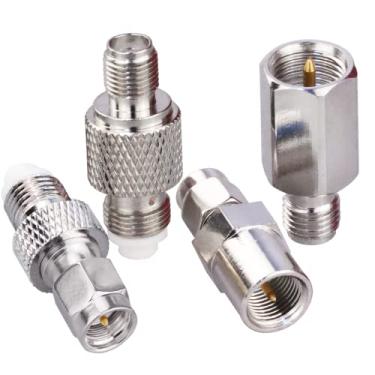 Imagem de TUOLNK Conjunto de 4 tipos SMA para FME Kit adaptador de antena 4G SMA para FME Adaptador coaxial Antena WiFi para cabo coaxial Antena WiFi Dispositivo LAN sem fio conector coaxial RF