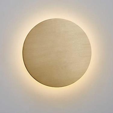 Imagem de Luminária de parede LED minimalista moderna, luminária de parede decorativa vintage redonda com escurecimento tricolor, iluminação de parede de luxo criativa (30 cm/12 pol.)