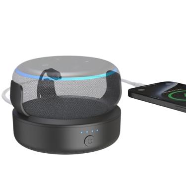 Imagem de Base de Bateria para Echo Dot de 3ª Geração Suporte - Suporte de Bateria Portátil de 10000 mAh Suporte para Dot 3 Longa Duração de 16 Horas Tempo de Reprodução Base de Bateria para Echo Dot 3 Geração