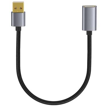 Imagem de LOKEKE Cabo USB tipo A 2.0 macho para fêmea, cabo carregador de sincronização de extensão USB tipo A banhado a ouro para impressora, câmera, memória flash, disco rígido