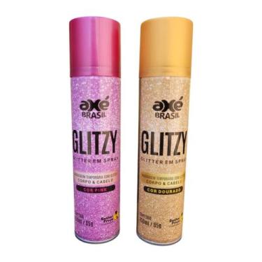 Imagem de Kit 2 Spray Glitter Corpo E Cabelo Glitzy Brilho Carnaval - Axé Brasil