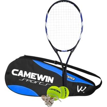 Imagem de Kit Raquete de Tênis 26 Polegadas Fibra de Carbono com Estojo Azul + 2 Bolinhas de Tênis