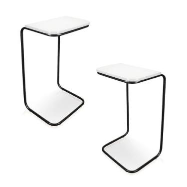 Imagem de Kit 02 mesas lateral tampo branco multi - DRossi