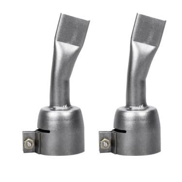 Imagem de BE-TOOL 2 peças de bocal plano de pistola de solda de 20 mm, bocal de soldagem de velocidade de pistola de calor com ponta de aço inoxidável, acessório de suprimentos de solda para chapa de plástico