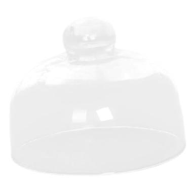 Imagem de ＫＬＫＣＭＳ Tampa de cúpula de bolo transparente, cúpula de bolo de vidro, exibição de bolo redonda cúpula para servir prato, festa de aniversário, decoração , 18x14.2cm