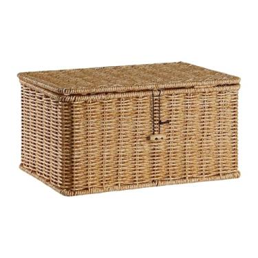 Imagem de Ioensy Cesto de armazenamento com tampa de armazenamento organizador decorativo retangular para de de de cozinha Gabinete do banheiro, 36cmx23cmx16cm