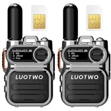 Imagem de LUOTWO Pacote com 2 Walkie Talkies Globais 4G G388 com Cartões SIM, Cobertura Nacional, Alcance de Comunicação Ilimitada, Rádios Bidirecionais PoC com Lanterna para Adultos Intercomunicador de Longo