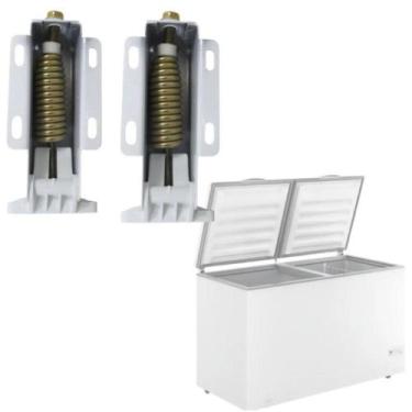 Imagem de Kit 2 Dobradiças C Mola Freezer Chb41/Cha22 Original - WHIRLPOOL