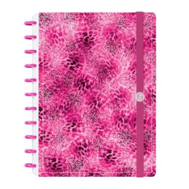 Imagem de Caderno Disco Inteligente G Animal Print Leopardo Pink 80F