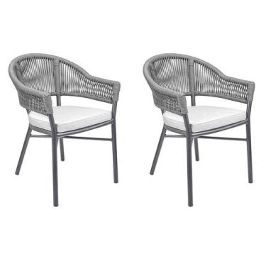 Imagem de Kit 2 Cadeiras Caraíva Base Grafite Chumbo Rivatti