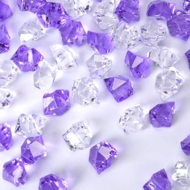 Imagem de Pedras de gelo trituradas de acrílico, Babenest 150 peças, cristais falsos, cubos de gelo de plástico, diamantes para enchimento de vasos, decoração de casa, dispersão de mesa, evento, casamento