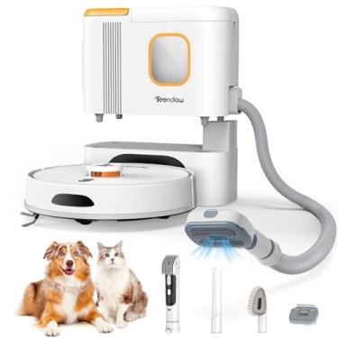 Imagem de Teendow Robô Aspirador De Pó E Esfregão D20S Max+, Design Específico Para Pelos De Animais, Sucção Máxima De 6000 Pa, Com Dock De Esvaziamento Automático, 10 Semanas De Limpeza Sem As Mãos, Navegaç