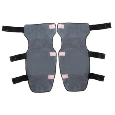 Imagem de harayaa 2 peças de soldagem perna cobre joelheiras anti deslizamento resistente à abrasão confortável caso protetor proteção perna para jardinagem, cinza