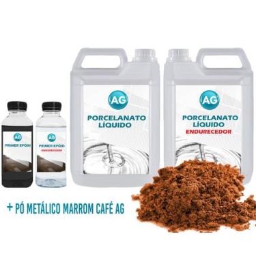 Imagem de Kit Porcelanato Líquido Metálico Marrom Café AG por M² - Resinas ag, 5