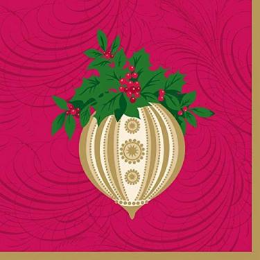 Imagem de C.R. Gibson Guardanapos de papel decorados com 3 camadas, 12,7 cm, pacote com 20, ornamento dourado