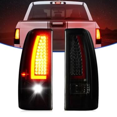Imagem de Gubebaili Conjunto de luz traseira de LED para Chevy Silverado 1500 2500 HD 1999-2002 GMC Sierra 1500 2500 HD Fleetside 1999-2003, lente fumê