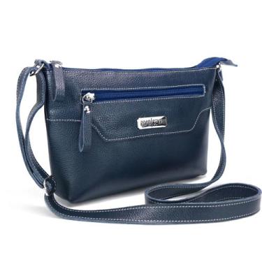 Imagem de Bolsa Feminina Alça Transversal em Metal Níquel em Couro Legitimo Road