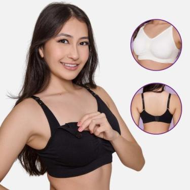 Imagem de Kit 2 Sutiã Amamentação Gestante Bojo Removível S/Costura  - Impllus, 