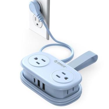 Imagem de Power Strip ORICO, 4 tomadas, 3 portas USB (1 USB C) com cabo de 4 pés