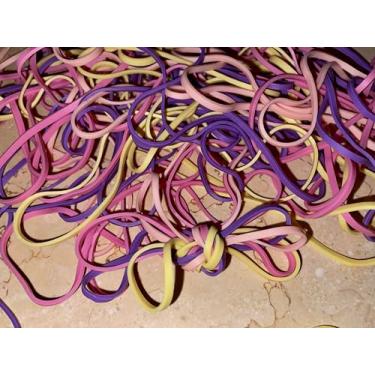 Imagem de yeewenmo Elásticos, Tamanho 117 (7" X 1/8"), Elásticos Coloridos Sem Látex, Material De Escritório, Elástico Extensível Para Arquivos, Notas Bancárias E Dinheiro, Uso Doméstico, Cor Macaron, Saco 50