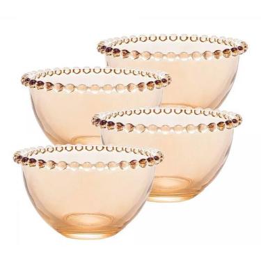 Imagem de Conjunto 4 Bowls Cristal Pearl Âmbar Metalizado 28229 - Wolff - LYOR, 