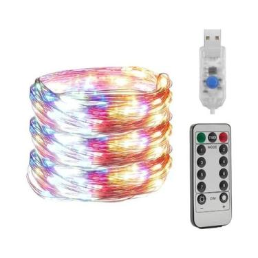 Imagem de Lâmpada De Fada Com Fio De Cobre LED RGB Branco Quente USB Para Decora