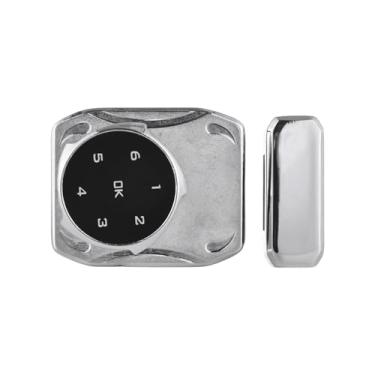 Imagem de Cffuvros Bloqueio de gabinete inteligente, trava digital eletrônica sem chave para gavetas, mobiliários de mobília de cadeado de indução universal se encaixa de 3 a 12 mm de (Prata)