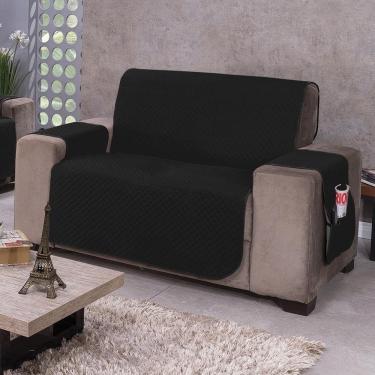 Imagem de Protetor De Sofá Dupla Face Impermeável Mr 2 Lugares - Preto-cinza