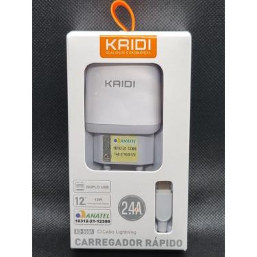 Imagem de Carregador 2 Usb Fonte 2.4a 12w Lightning(compatível com IP) - Kd-556a