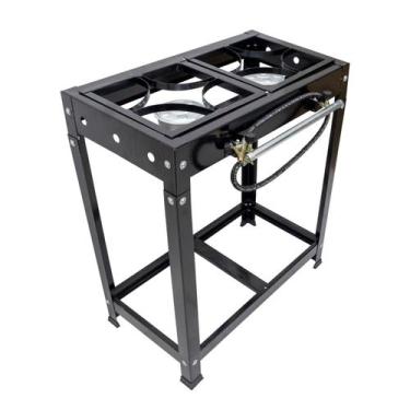Imagem de Fogão Industrial 2 Bocas Alta Pressão 30x30 Sem Forno + Kit Gás Comple