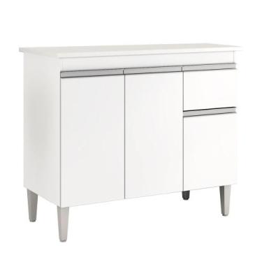Imagem de Balcão Gabinete Tatiane 100cm S/TAMPO - Branco - Ajl Móveis